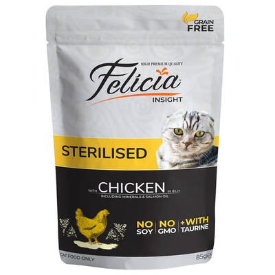 Felicia Sterilised Tavuklu Yaş Kedi Maması 85 gr 12 Adet