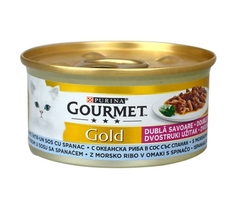 Nestle - Gourmet Gold Parça Etli Ispanak&Okyanus Balıklı Pate 85g 24 lü