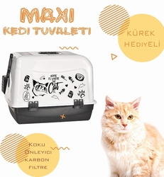 Shippo Maxi Lüx Kapalı Kedi Tuvaleti Beyaz - Thumbnail